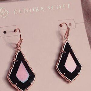 KENDRA SCOTT Faceted Alex Gold  Earrings Iridescent purple&Green hues Goldstone
